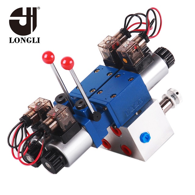 LL265 Hydraulic Directional Solenoid Directional Manifold Valve Set with Emergency Manual Control Lever