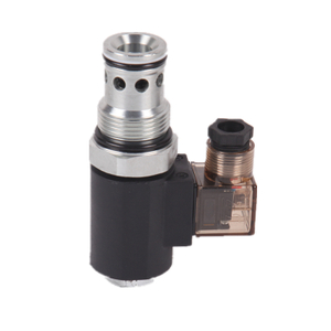 SV16-222 solenoid-operated, 2-way, normally closed, piloted poppet-type, screw-in hydraulic cartridge valve